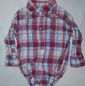 Boy 12 month collared long sleeve onesie